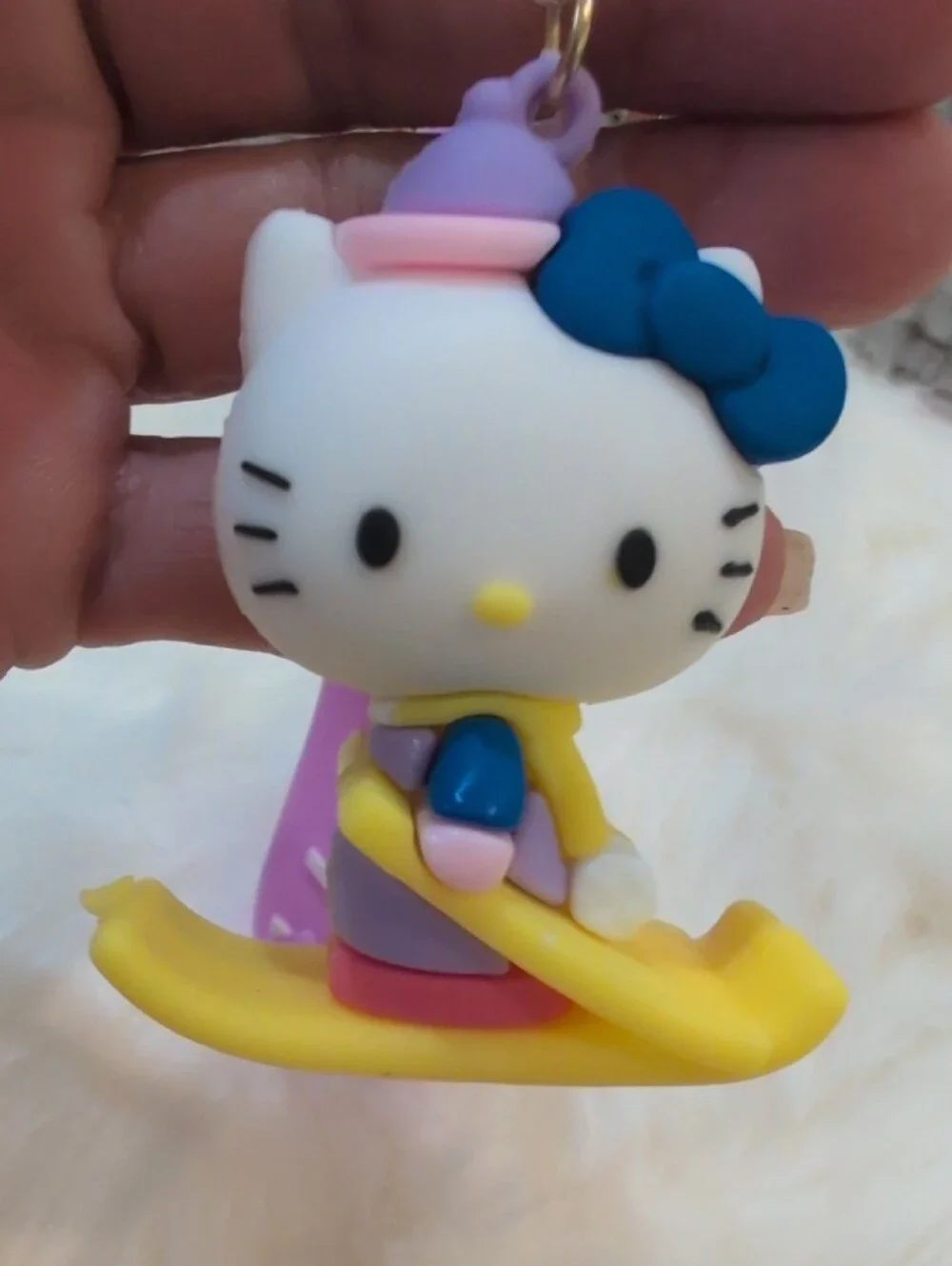 Hello Kitty Purple and White Silicone Keychain Bag Charm